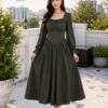 Corset-Lace Peasant Dress