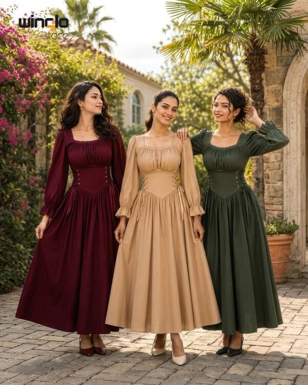 Corset-Lace Peasant Dress