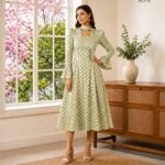Modest Polka Dot Maxi Dress