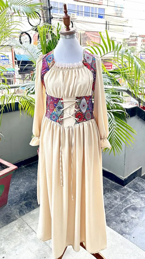 IMG_1713 Corset Lace-Up Peasant Dress