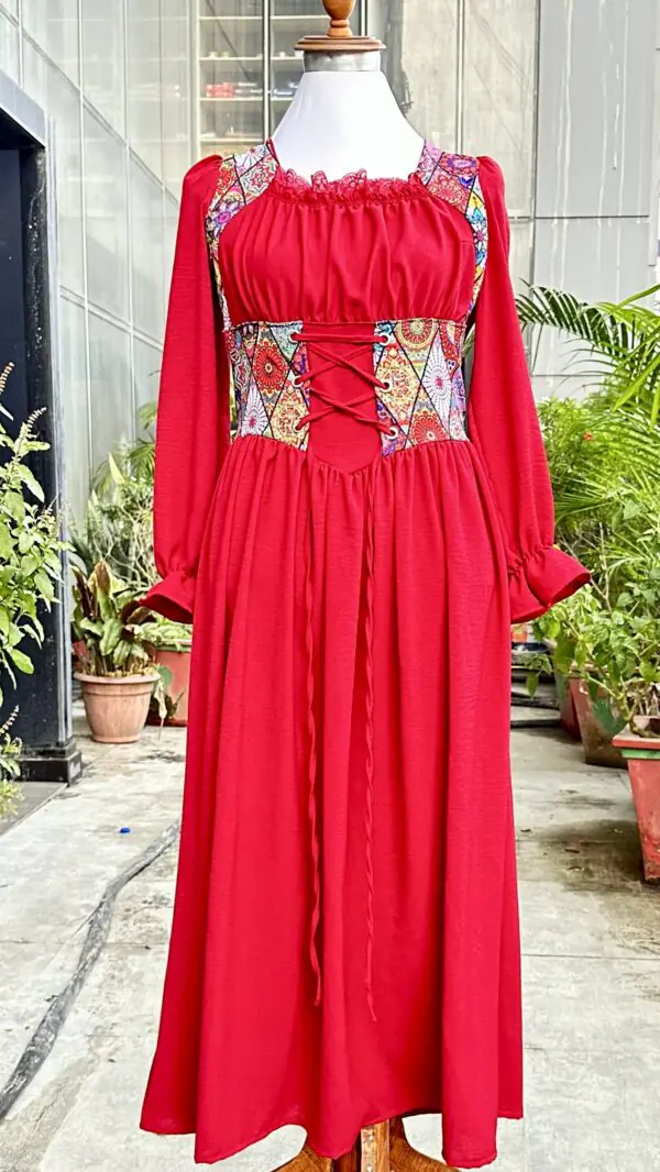 IMG_1741 Corset Lace-Up Peasant Dress