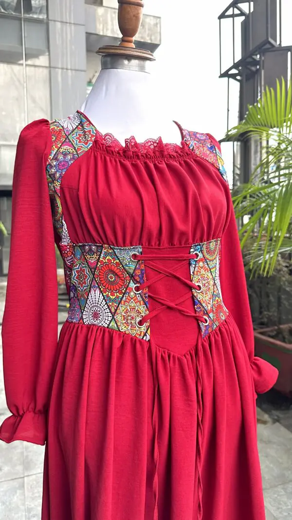 IMG_1744 Corset Lace-Up Peasant Dress