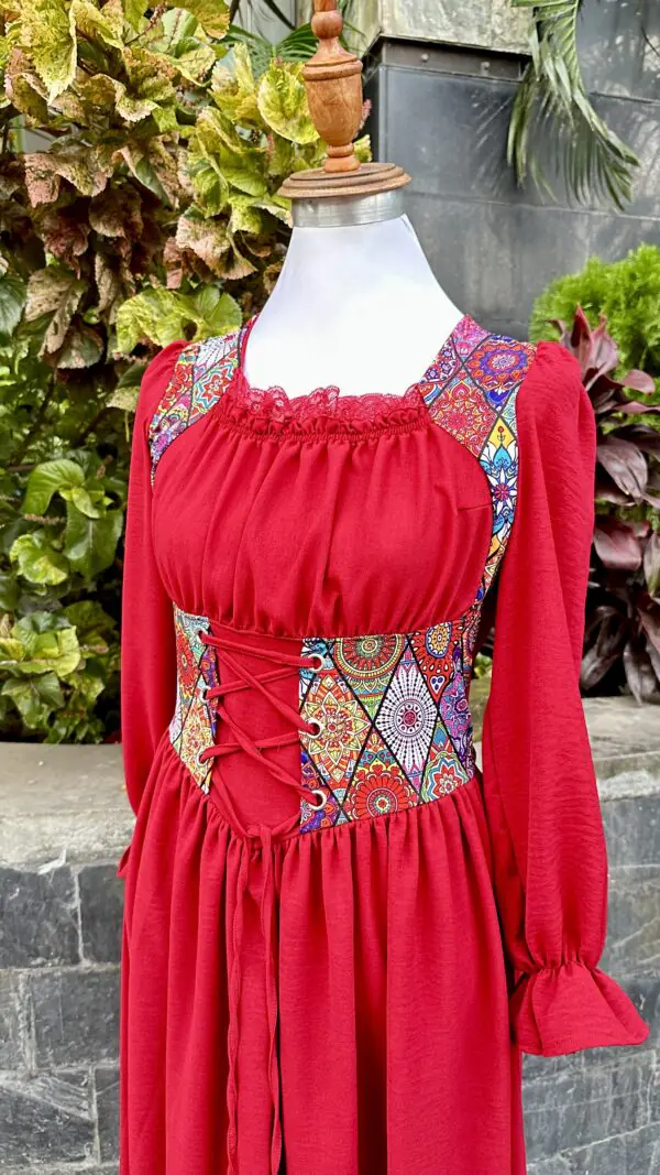 IMG_1758 Corset Lace-Up Peasant Dress
