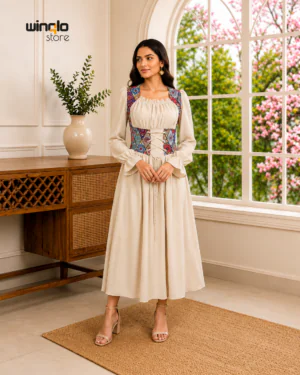 Corset Lace-Up Peasant Dress
