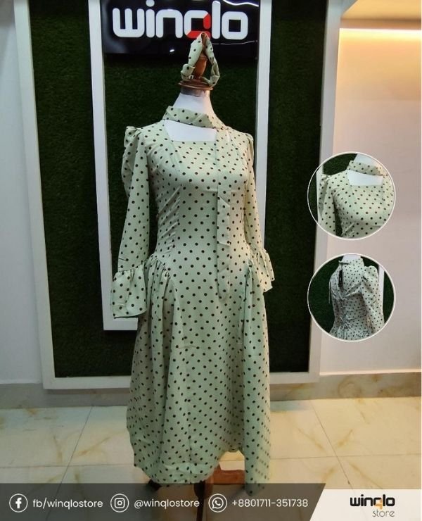 Modest Polka Dot Maxi Dress