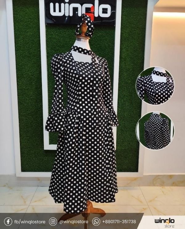 Modest Polka Dot Maxi Dress