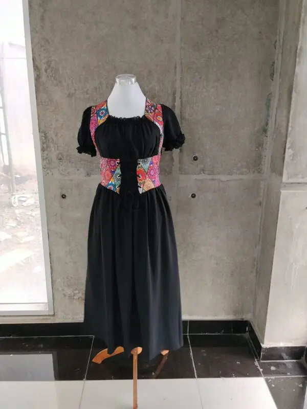 WhatsApp Image 2026-09-04 at 10.48.37 AM Puff-Sleeve Corset Peasant Dress